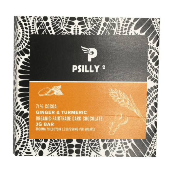 Psilly - Dark Chocolate Bar - Ginger & Turmeric | Shroom Store Canada